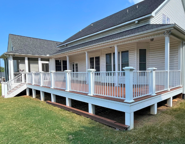 trex deck with white aluminum railing